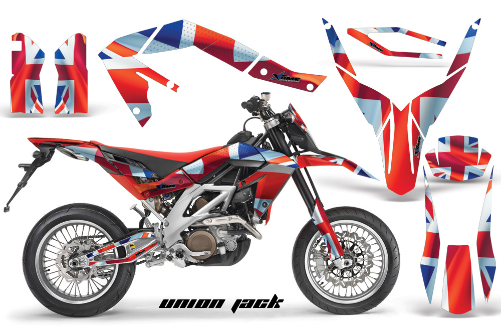 Aprilia SXV450 08 Graphics Kit UnionJack Red